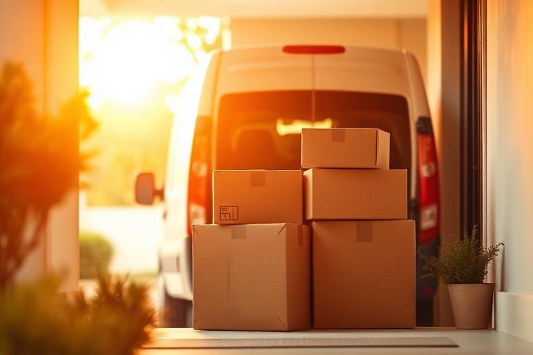 Cajas de mercancía listas para envío